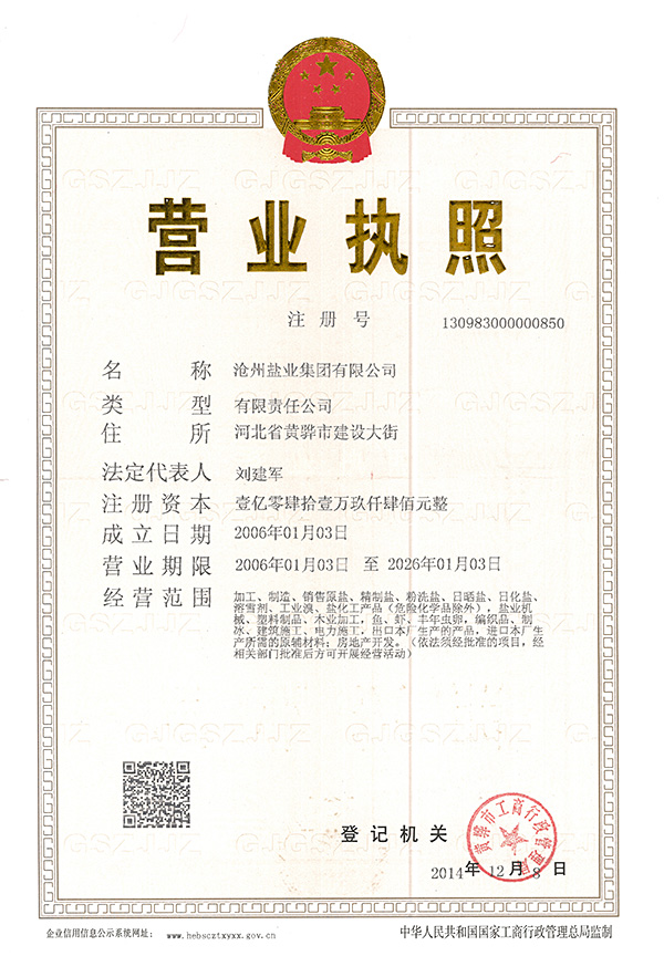 滄鹽集團(tuán)營(yíng)業(yè)執(zhí)照
