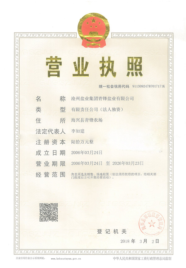 青鋒公司營(yíng)業(yè)執(zhí)照